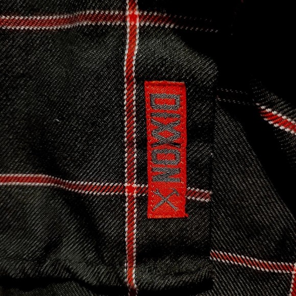 Dixxon DXF Flannel Gridlock Snap Button Long Sleeve Shirt Black Red Mens Sz M - Picture 7 of 16